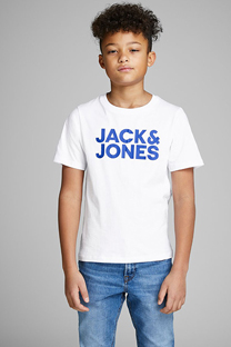 Happy Giraffe Jack & Jones - Bela majica sa plavim printom
