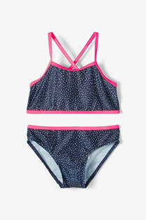 Happy Giraffe NAME IT - Dvodelni kupaći kostim tamno plave boje sa roze detaljima. 103374