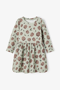 Happy Giraffe NAME IT - Zelena haljina sa cvetnim dezenom 103542