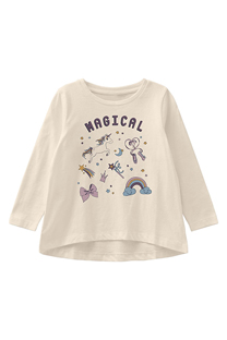Happy Giraffe NAME IT - Bela majica dugih rukava sa printom