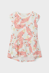 Happy Giraffe NAME IT - Haljina sa printom flamingosa i lišća