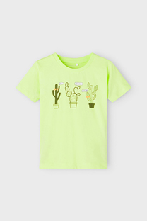 Happy Giraffe NAME IT - Zelena majica sa printom kaktusa