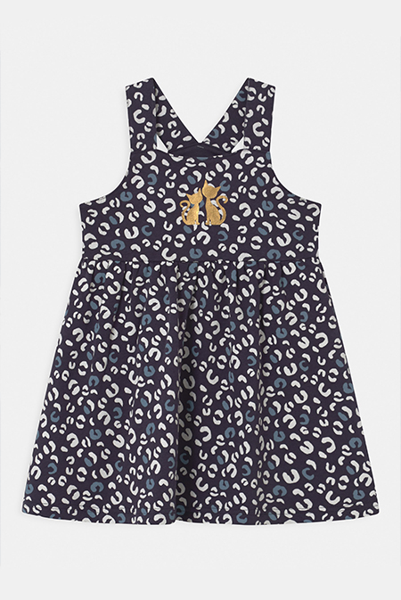 Blue Seven - Haljina sa printom tufnica i dve mačke Happy Giraffe