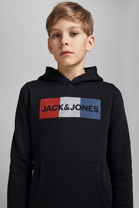 Jack & Jones - Crna dukserica sa printom Happy Giraffe