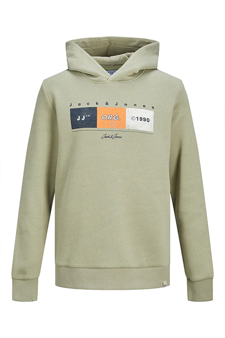 Jack & Jones - Maslinasto zelena dukserica sa printom Happy Giraffe