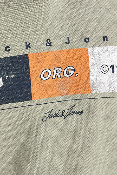 Jack & Jones - Maslinasto zelena dukserica sa printom Happy Giraffe