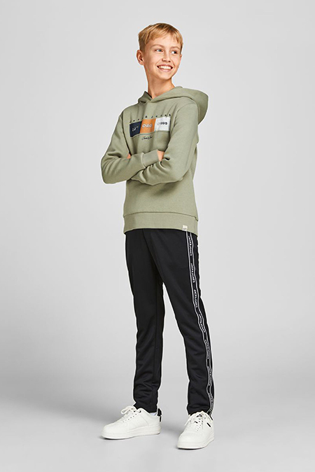 Jack & Jones - Maslinasto zelena dukserica sa printom Happy Giraffe