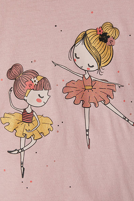NAME IT - Majica kratkih rukava pastelno roze boje 102855 Happy Giraffe