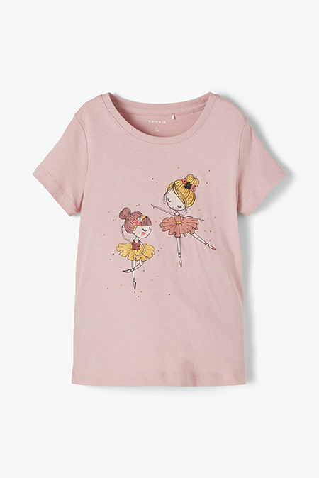 NAME IT - Majica kratkih rukava pastelno roze boje 102855 Happy Giraffe