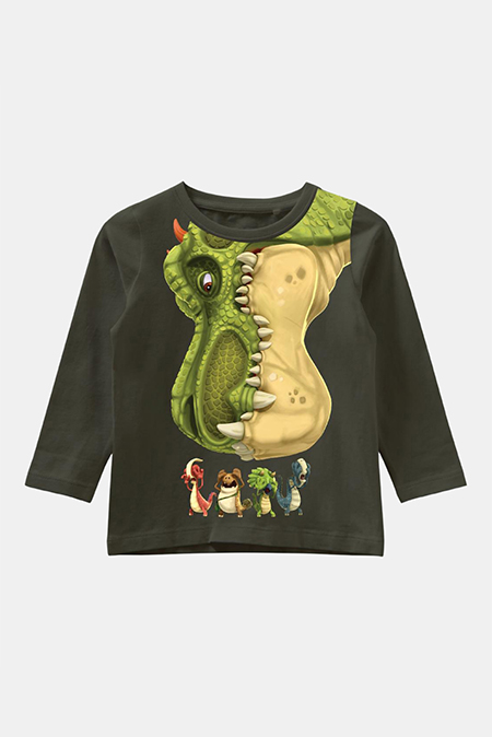 NAME IT - Pamučna dukserica sa printom dinosaurusa 103547 Happy Giraffe