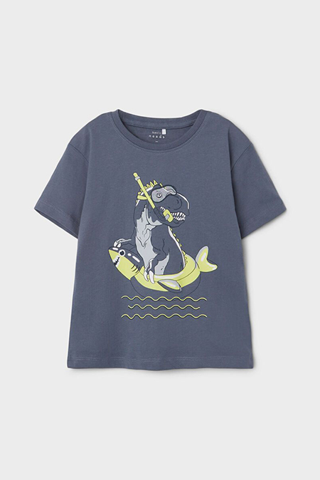 NAME IT - Majica sa printom dinosaurusa na moru Happy Giraffe