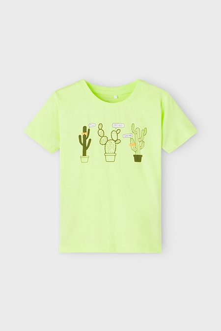 NAME IT - Zelena majica sa printom kaktusa Happy Giraffe