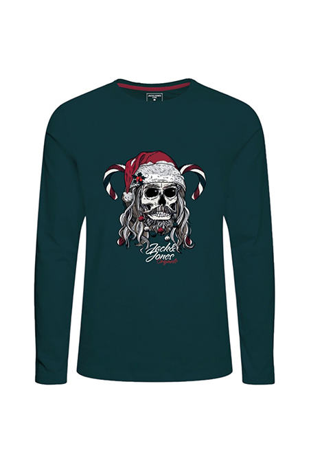 Jack & Jones - Tamno zelena dukserica sa printom Happy Giraffe