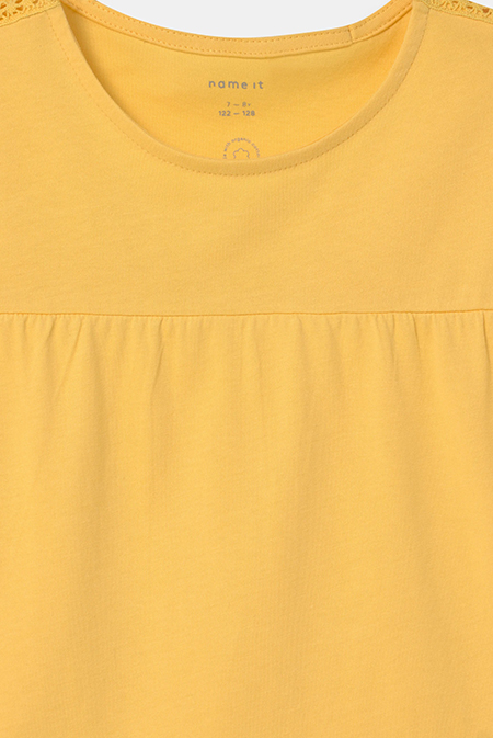 NAME IT - Žuta pamučna majica Happy Giraffe